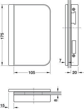 Protikus kování skleněných dveří, Office Junior, Dorma Glas