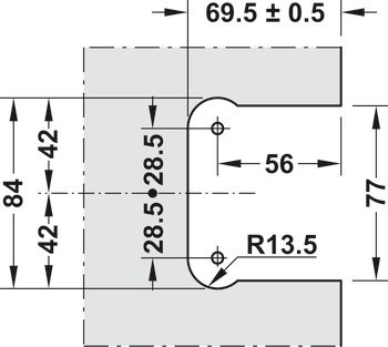 Protikus kování zámku se závorou, Pro otočné dveře
