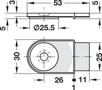 Protikus, pro jazýčkový zámek pro skleněné dveře Symo