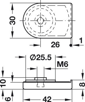 Protikus, pro jazýčkový zámek pro skleněné dveře Symo