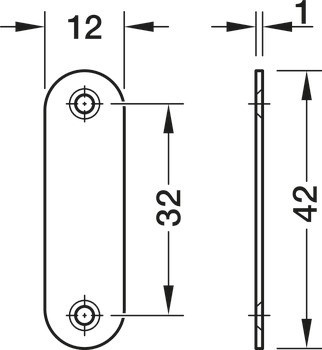 Protikus, pro magnetickou záskočku dřevěných dveří, k přišroubování