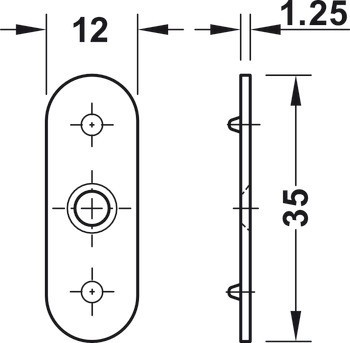 Protikus, pro magnetickou záskočku dřevěných dveří, k přišroubování