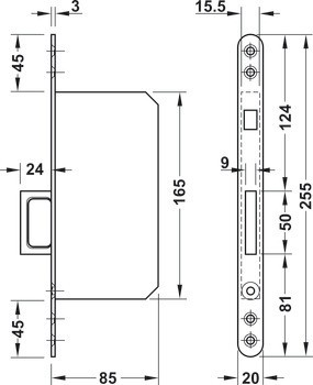 Protikus, pro posuvné dveře, s úchytkou
