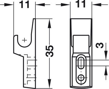Protikus, pro pružinovou záskočku Mini-Latch