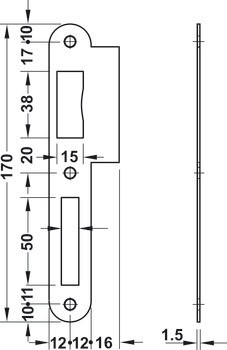 Protiplech, pro kombinaci zástrče a otočného háčku, KFV
