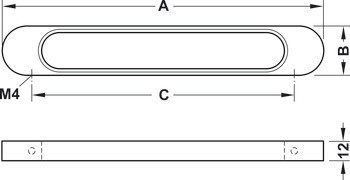 Prstová úchytka, Häfele Déco H1315, zinková slitina
