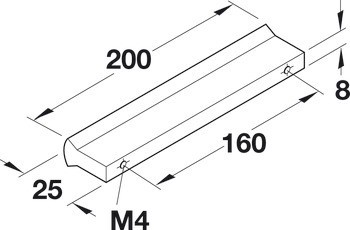 Prstová úchytka, Häfele Déco, nerez