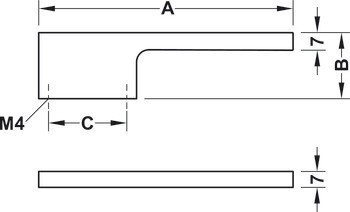 Prstová úchytka, Häfele Déco, nerez
