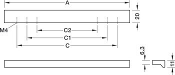 Prstová úchytka, hliník