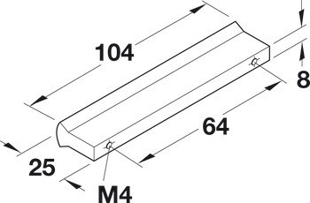 Prstová úchytka, hliník