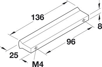Prstová úchytka, hliník