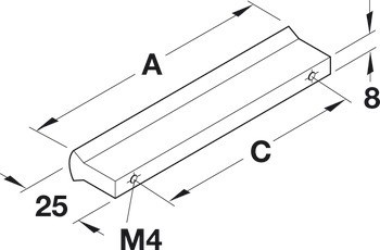 Prstová úchytka, hliník