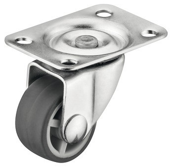 Průmyslové a otočné kolečko, Nosnost 15 kg, Ø 25 mm, volnoběžné