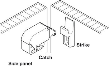 Pružinová záskočka, Mini-Latch, k přišroubování, záskočka