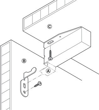 Pružinová záskočka, Tutch-Latch, k přišroubování