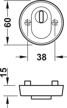 PZ bezpečnostní rozeta, FSB, model 73 7393, s krytem vložky