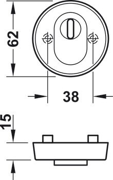 PZ bezpečnostní rozeta, FSB, model 73 7393, s krytem vložky