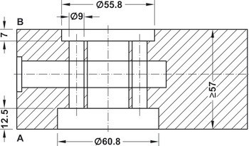 PZ bezpečnostní rozeta, Model 73 7396 třída odolnosti 1 (třída bezpečnosti 2), s krytem vložky