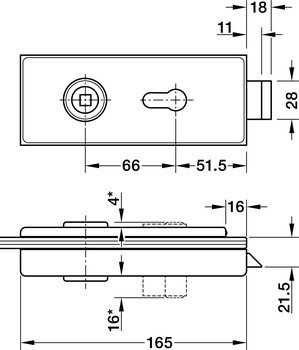 PZ zámek pro skleněné dveře, Studio Classic, Dorma Glas