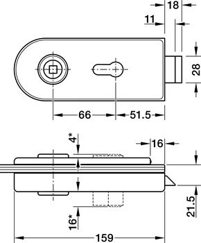 PZ zámek pro skleněné dveře, Studio Rondo, Dorma Glas