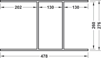 Rám, 276 x 478 x 110 mm, vložka na kosmetiku do výsuvu, dřevo