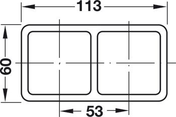 Rám, Pro spínače a zásuvky 60 x 60 mm, montáž do roviny