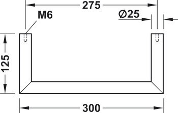 Ramínko na šaty, montáž pod polici, nerez