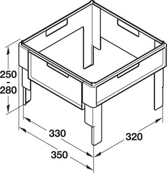 Rámy na závěsné desky, Häfele Variant, výškově nastavitelné