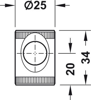 Rohová hmoždinka s válečkovou maticí, pro pokosové rozebíratelné spoje