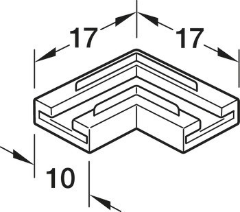 Rohový konektor 90°, pro Häfele Loox5 osvětlovací LED pásku, 8 mm, COB, 2pólový (jednobarevná nebo tunable white 2vodičová technologie)