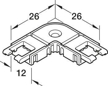 Rohový konektor, pro Häfele Loox5 osvětlovací LED pásku, 10 mm, 4pólový (RGB)