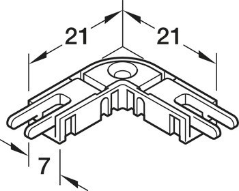 Rohový konektor, Pro Häfele Loox5 osvětlovací LED pásku, 5 mm, 2pólovou (jednobarevná nebo multi-white 2vodičová technologie)