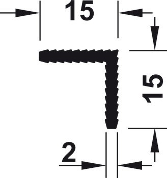 Rohový spoj, pro úhel pokosu 90°, plast