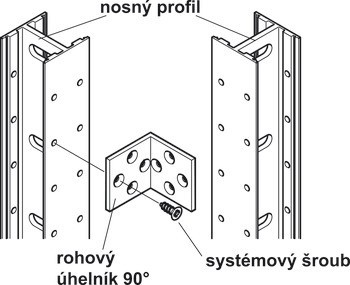 Rohový úhelník 90°, Häfele Keku