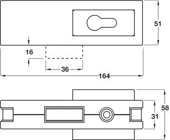 Rohový zámek kování, I, s PZ otvorem, Startec