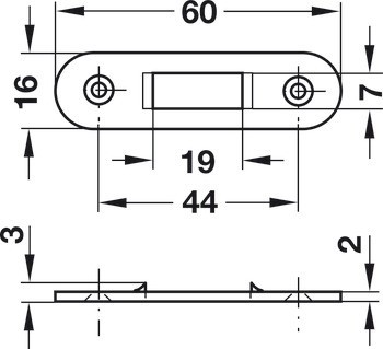 Roletkový zámek k přišroubování, Häfele Symo, backset 24,5 mm