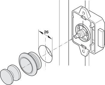 Rozeta, pro Push-Lock, pro tloušťku desky 13 mm