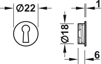 Rozeta, zinková slitina, kulatá