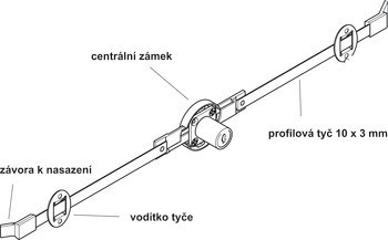 Rozvorový zámek, Häfele Symo EC, zdvih 16 mm