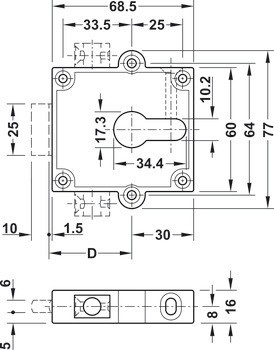 Rozvorový zámek, PZ 60, backset 38,5 nebo 40 mm