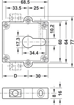 Rozvorový zámek, PZ 60, backset 38,5 nebo 40 mm