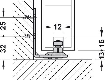 Kování pro posuvné dveře, Hawa Porta 60/100 H/HC, sada