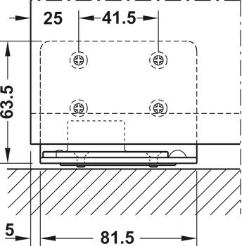 Kování pro posuvné dveře, Hawa Porta 45 H, sada bez pojezdové kolejnice