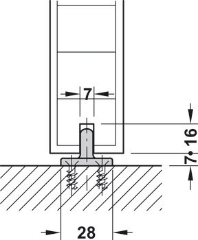 Kování pro posuvné dveře, Hawa Porta 45 H, sada bez pojezdové kolejnice