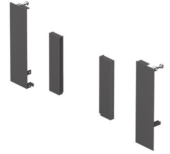 Sada čelního držáku pro vnitřní výsuv, Blum Merivobox, systémová výška E s vkládaným prvkem vpředu