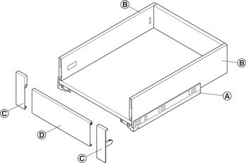 Sada čelního kování, pro vnitřní zásuvku Matrix Box Slim A30