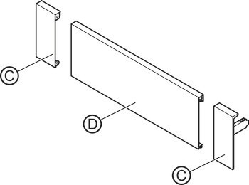 Sada čelního kování, pro vnitřní zásuvku Matrix Box Slim A