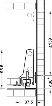 Sada čelního výsuvu, Blum Tandembox antaro, reling C, systémová výška M, výška bočnice 83 mm