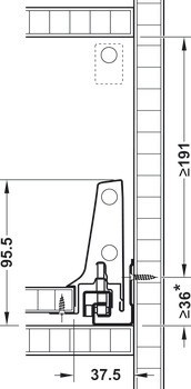 Sada čelního výsuvu, Blum Tandembox antaro, reling D, systémová výška M, výška bočnice 83 mm