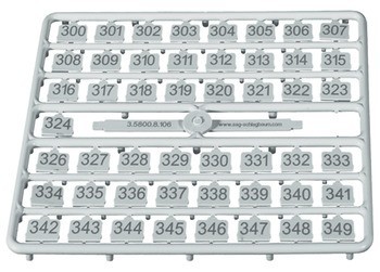 Sada čísel, 50 ks, pro mincovní zámek vracející mince SAFE-O-MAT®